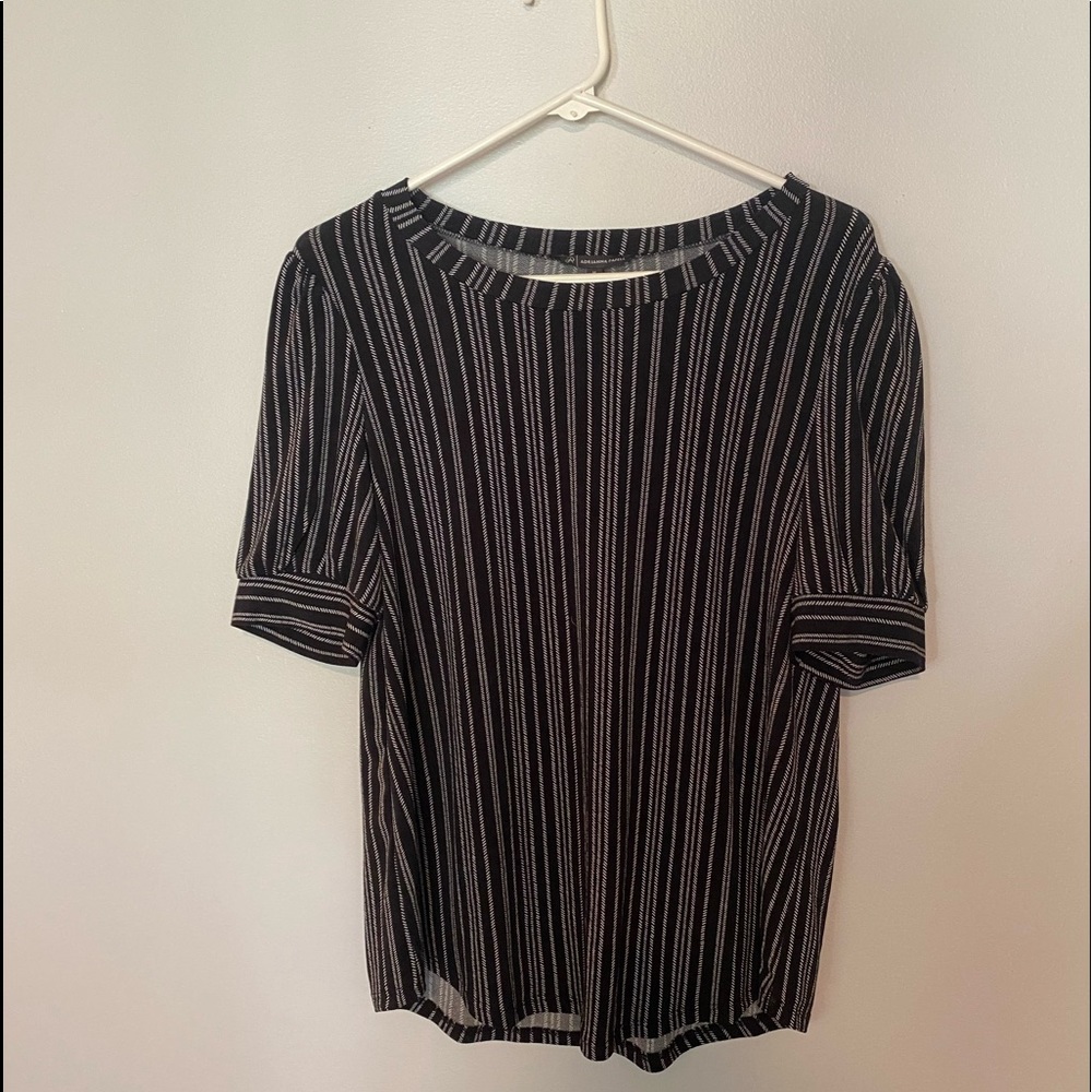 Striped Adrianna Papell Medium Short Sleeved Top